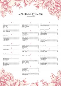 Tablica powitalna Plan stołów 50x70 cm PCV P2