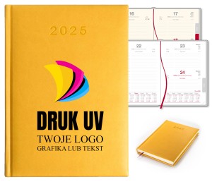 Kalendarz książkowy dzienny A5 Tuscon żółty NADUK UV