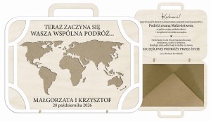 Drewniana Kartka Walizka na Ślub – Prezent Koperta na Pieniądze 