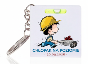 Prezent na Dzień CHŁOPAKA MĘŻCZYZNY MIARA POZIOMICA BRELOK Z NADRUKIEM