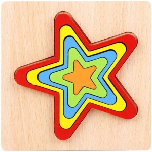 Drewniany sorter edukacyjny Montessori: puzzle gwiazdka