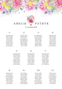 Tablica Plan stołów gości wesele 50x70 cm PCV P2