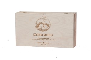 Podziękowanie 2 wina Rodzice skrzynka pudełko w11
