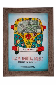 Ramka opakowanie pieniądze van prezent ślub 21x30