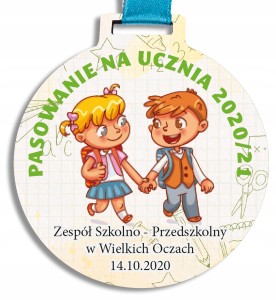 Medal Pasowanie na Ucznia przedszkolaka DRUK MD9