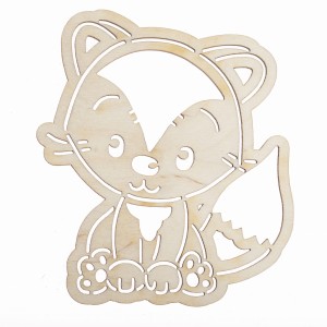 Dekor element do tablicy LIS lisek 10cm sklejka 