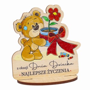 Miś kwiatek upominek prezent na Dzień Dziecka 