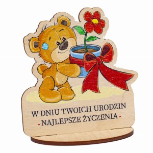 Miś kwiatek upominek prezent URODZINY