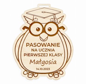 Medal na pasowanie dla ucznia grawer imię szkoła