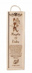 Pudełko skrzynka na wino grawer prezent ślub W21