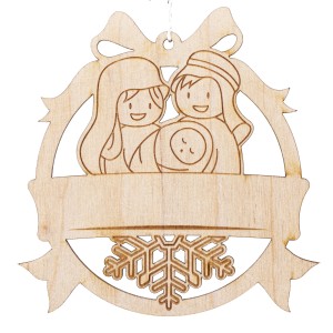 BOMBKA z imieniem drewniana na choinkę Rodzina