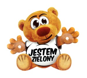 MIŚ Przyssawka na szybę samochodu JESTEM ZIELONY